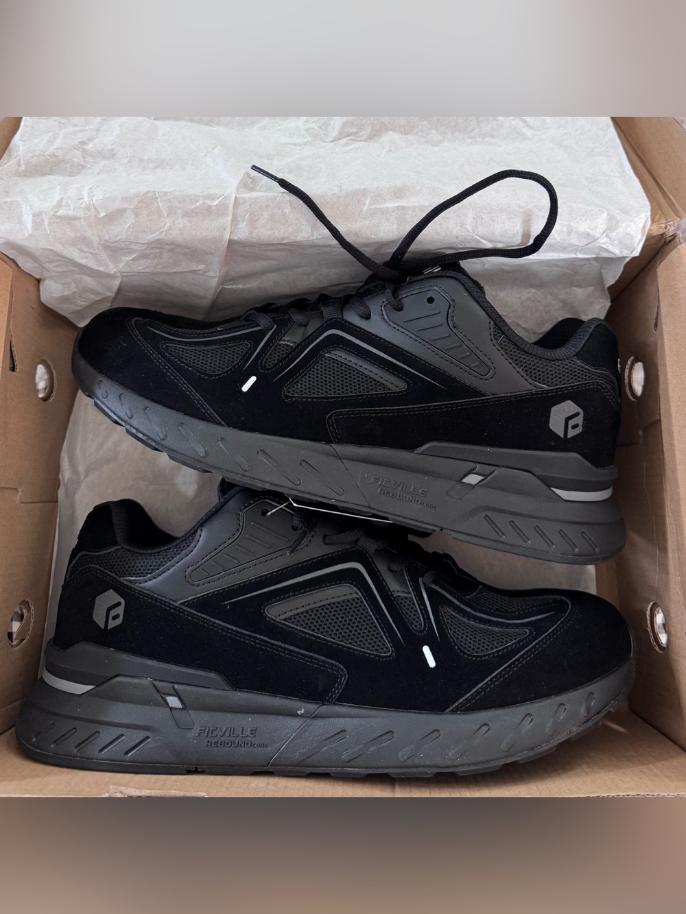FitVille 12.5 Wide Men's Black Athletic Sneakers - Jet Black
